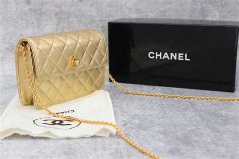 chanel gold mini flap